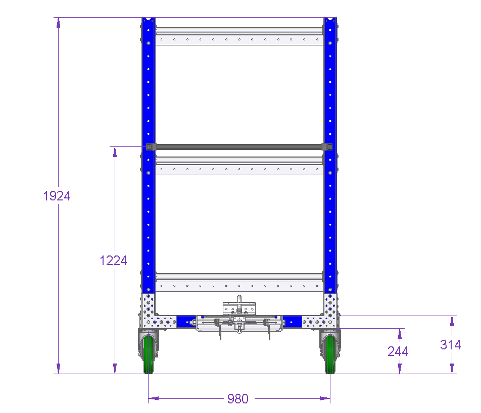 Carro de estantes planos de 55 x 41 pulgadas