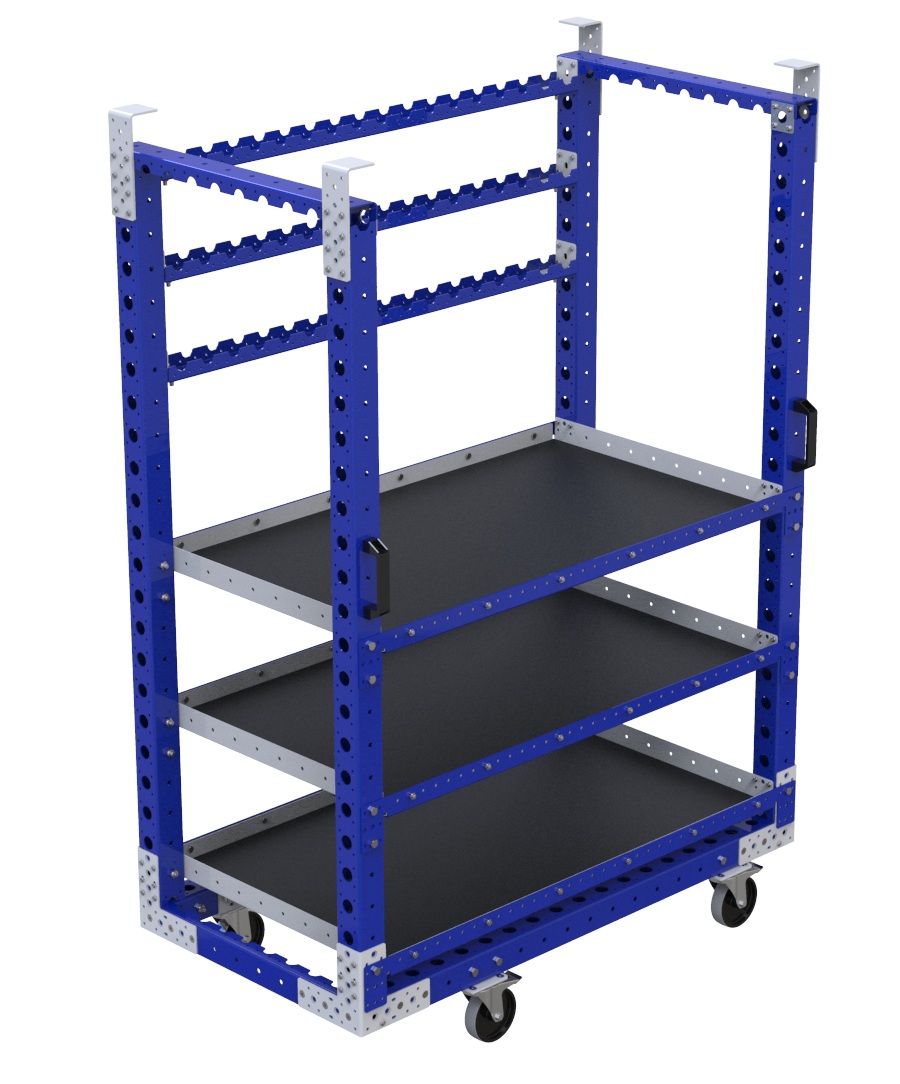 Modular & industrial material handling mother-daughter cart by FlexQube