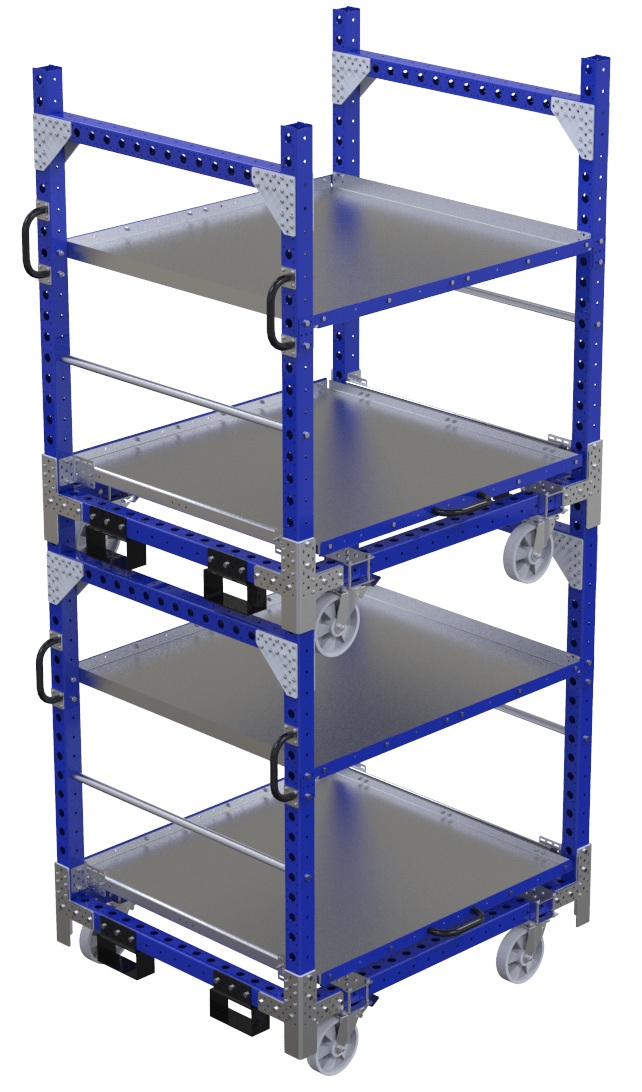 Modular & industrial material handling stackable shelf cart by FlexQube