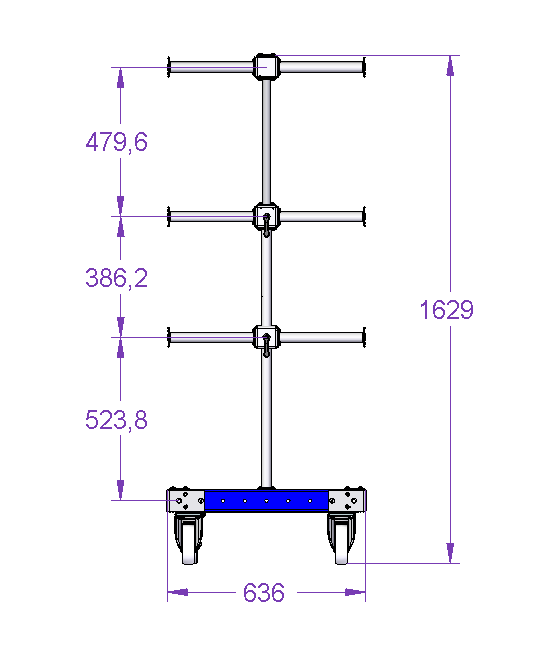 Two Sided Hose Cart – 630 x 630 mm