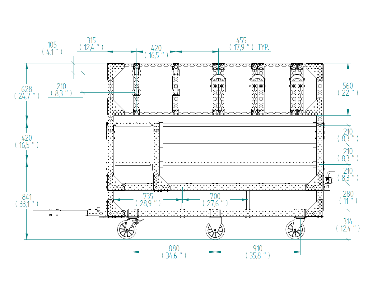 Durchlaufregalwagen – 840 × 1260 mm