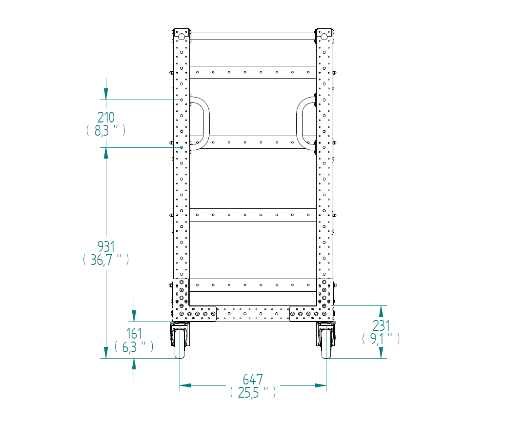 Carro de estantería plana 700 x 1330 mm