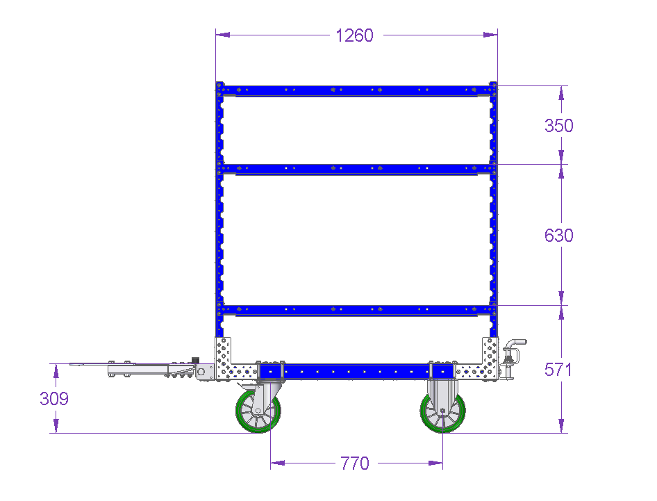 Flat Shelf Cart 1260 x 700 mm
