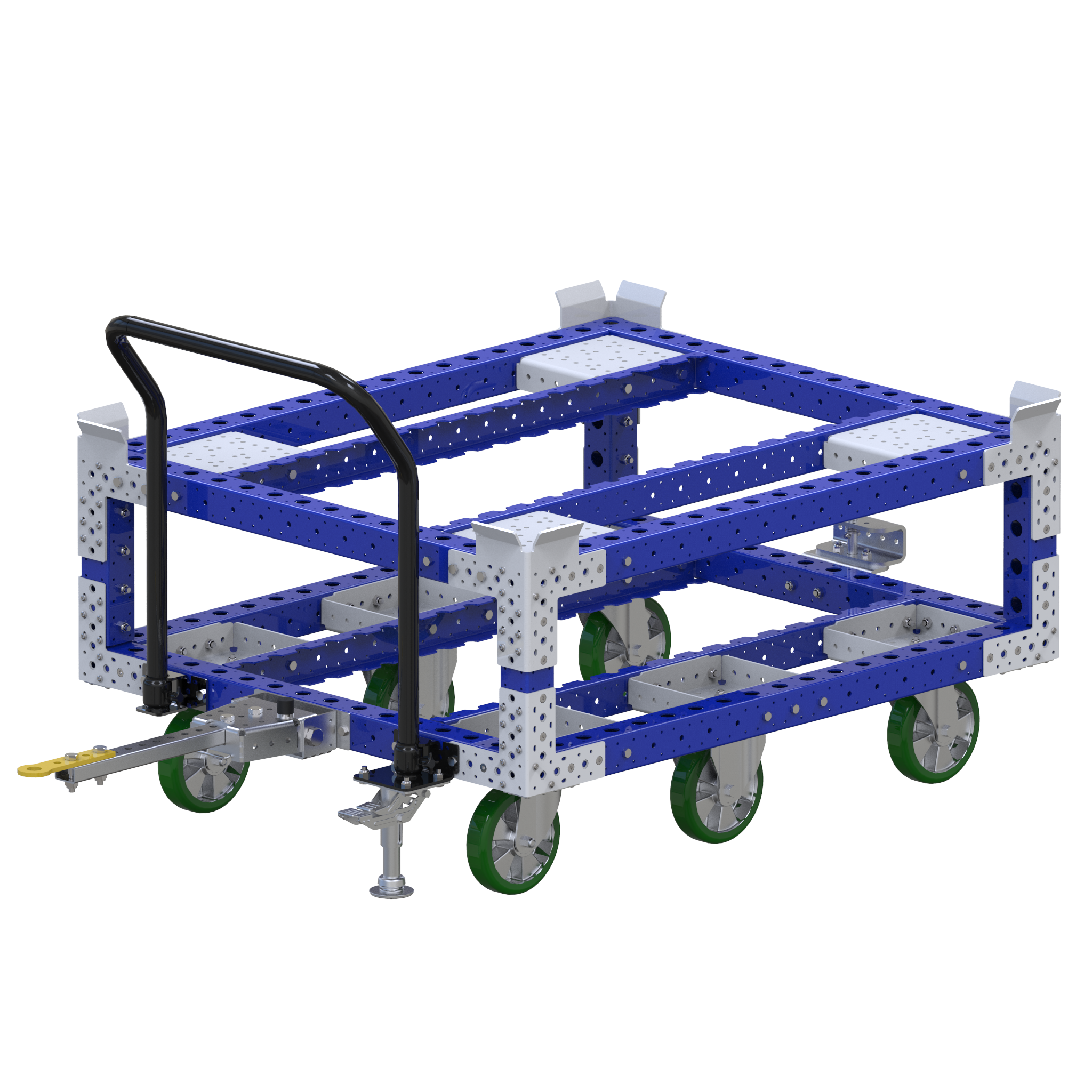 This push cart is designed to transport pallets and containers.