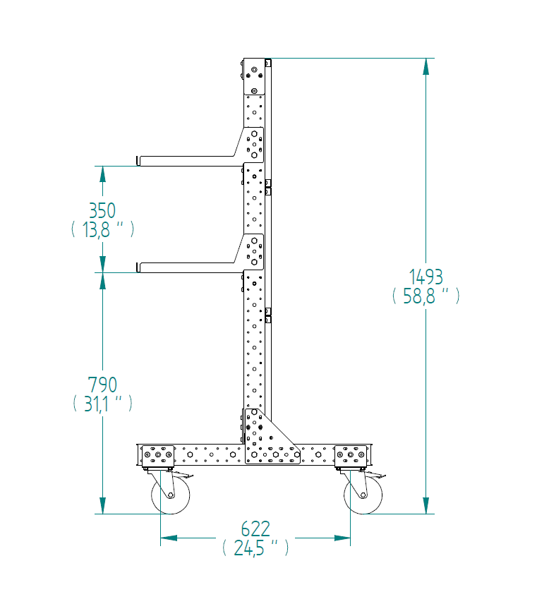 Shadow board cart – 1260 x 1610 mm