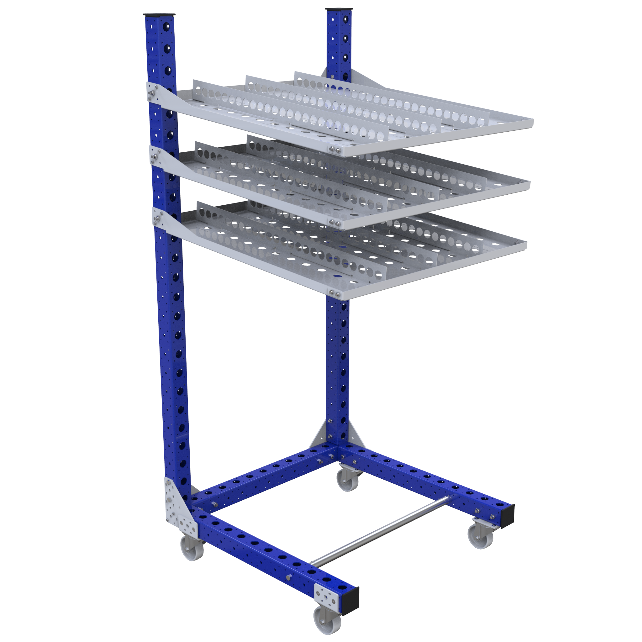 Carro con repisas de flujo - 910 x 910 mm
