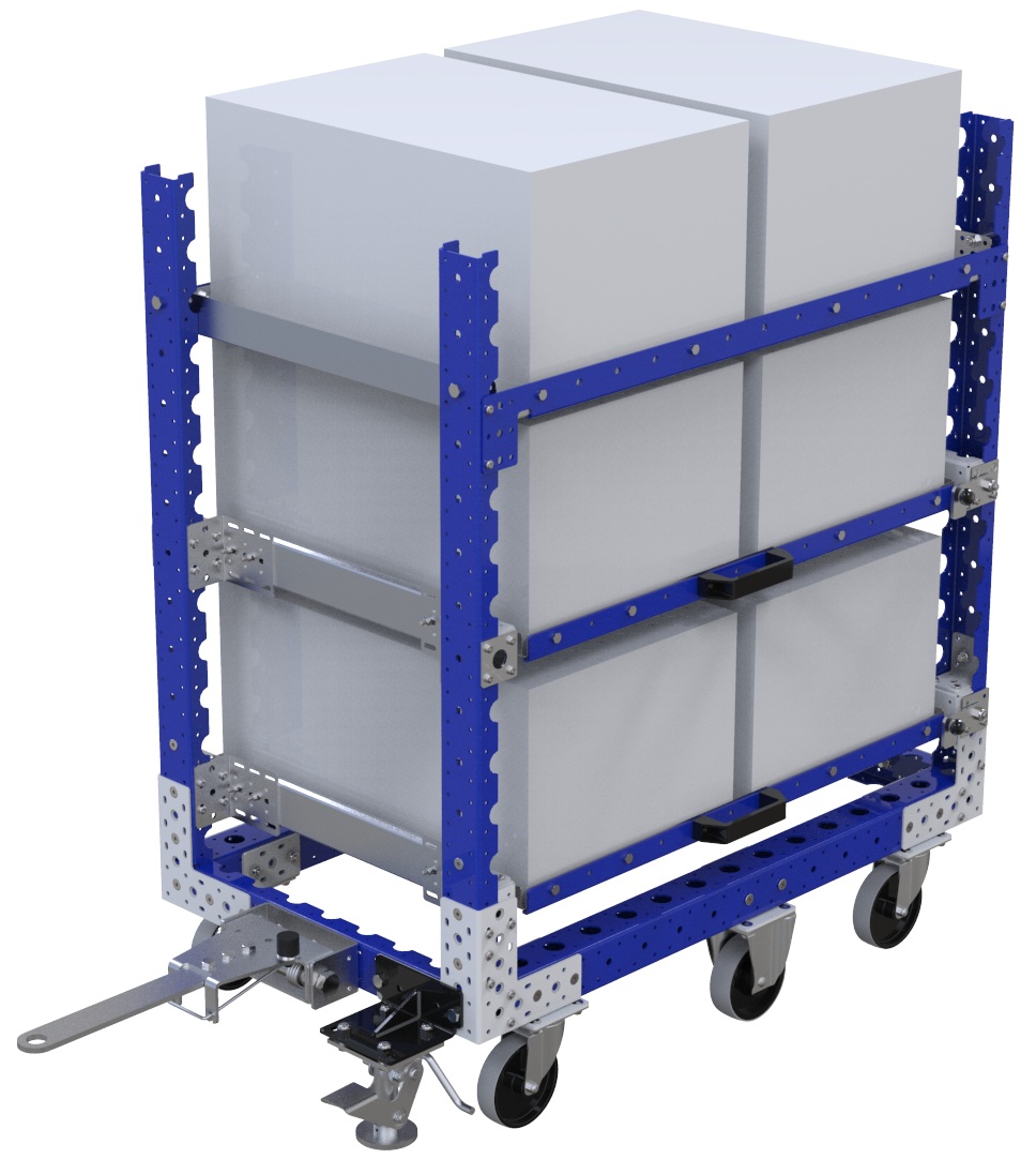Carritos con repisa FlexQube para el manejo de materiales