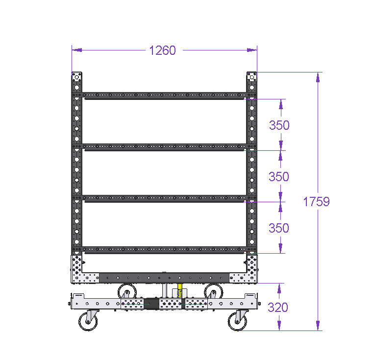 Carrito Kit con Estructura Superior Rotatoria