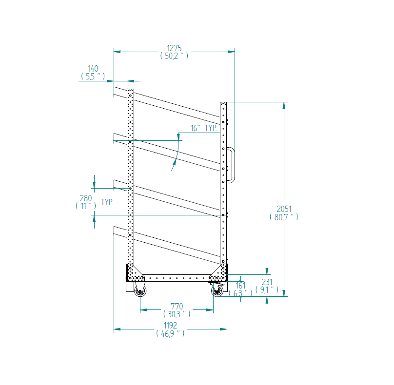 Flow shelf Cart – 1050 x 1190 mm