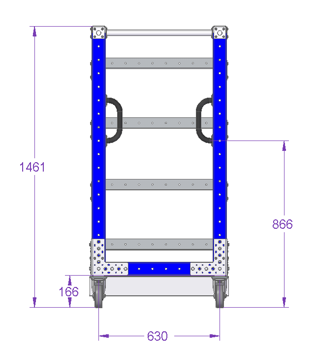 Carro de estantes planos - 1330 x 700 mm