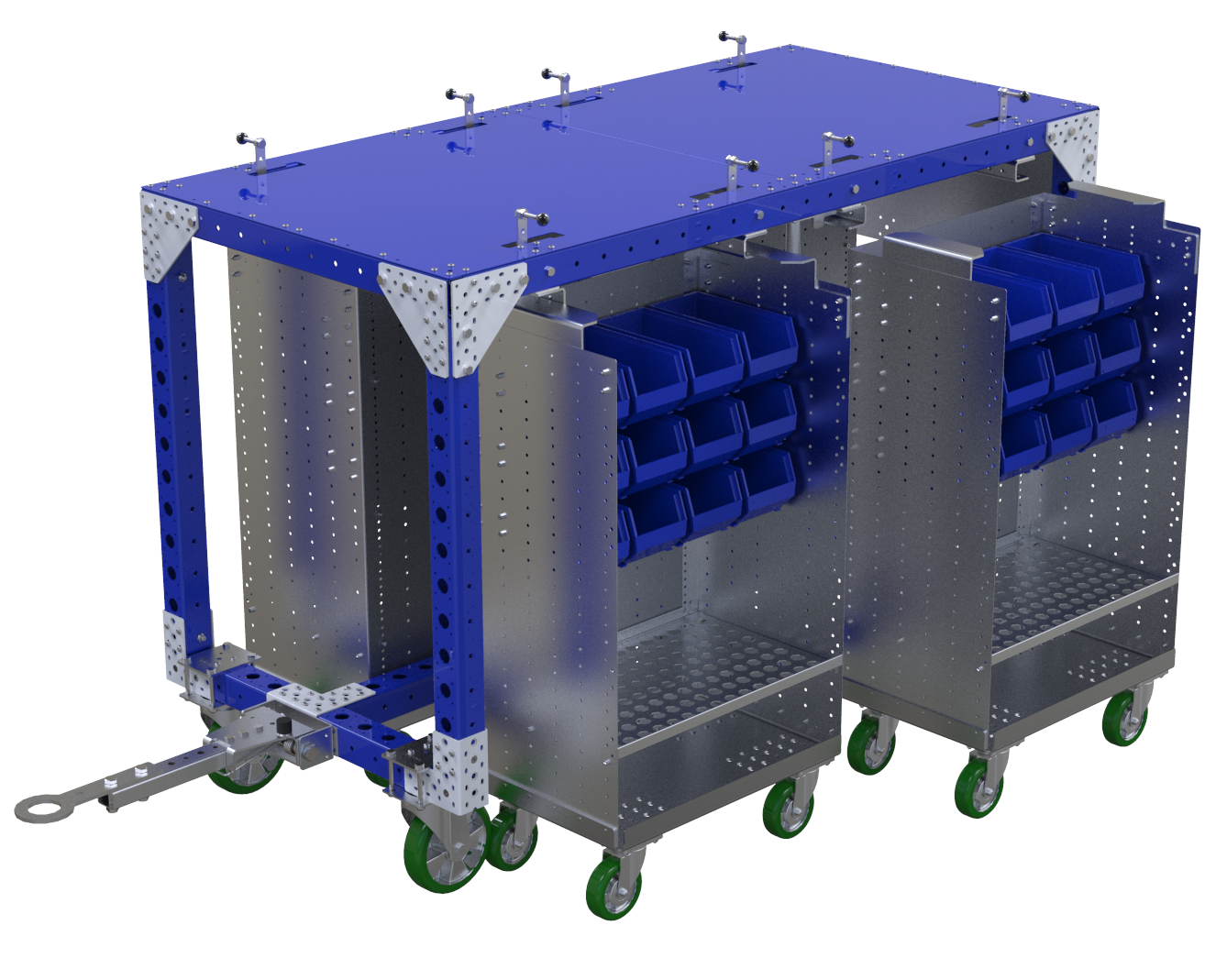 Industrial 4 in 1 mother-daughter cart by FlexQube