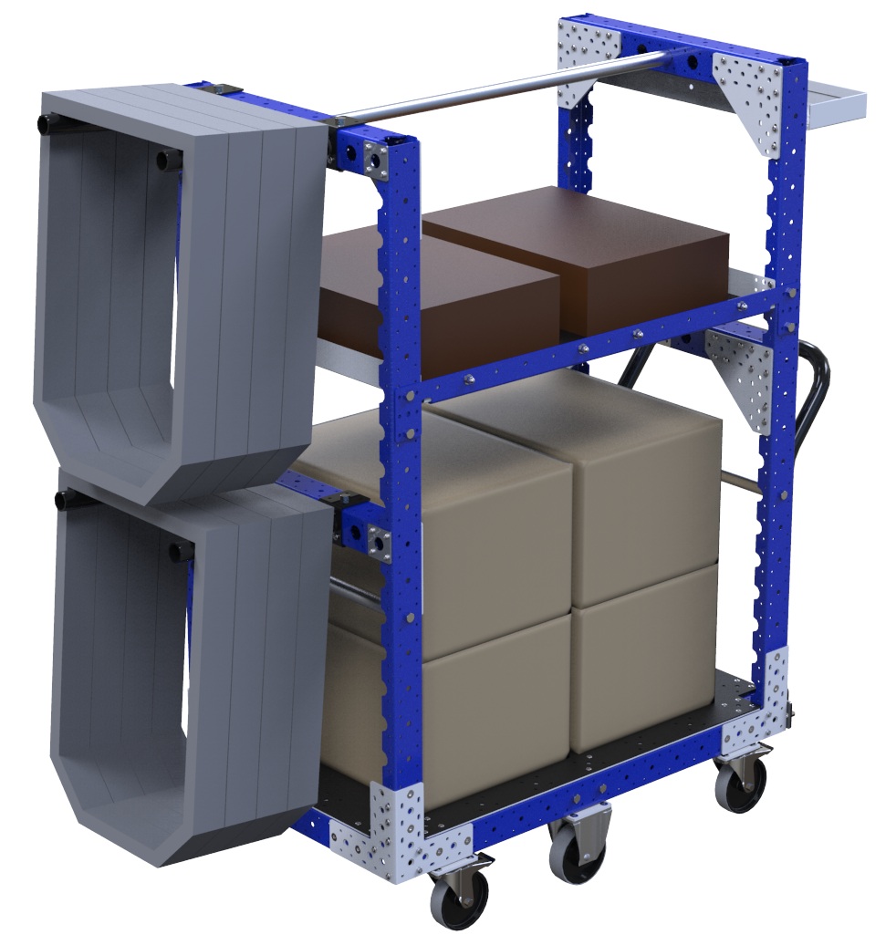 Modular & industrial material handling shelf cart by FlexQube