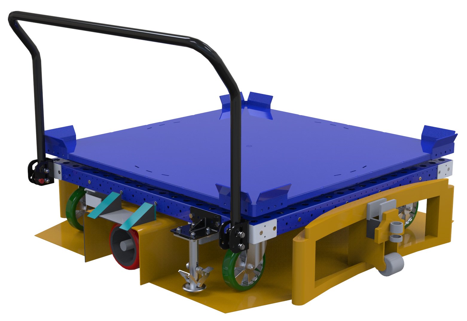 Modular & industrial material handling rotating pallet cart by FlexQube