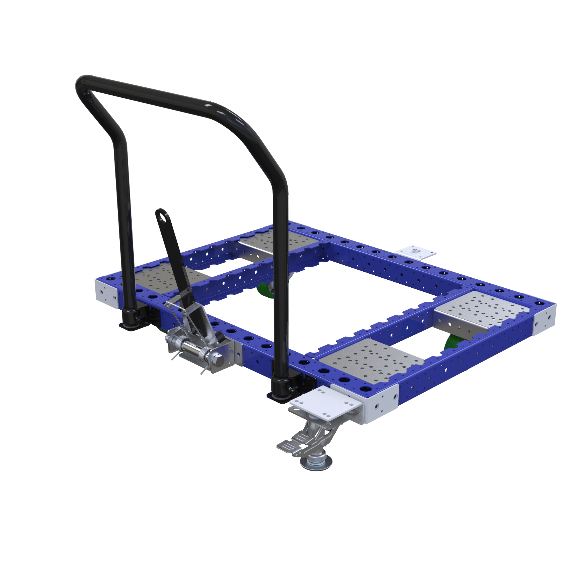 Low rider tugger cart most commonly used for the transportation of pallets and containers.