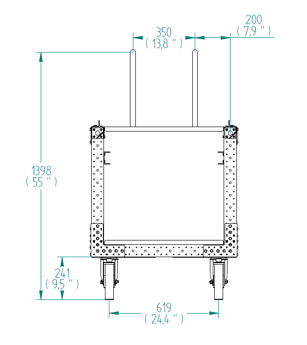Mobiler Arbeitsplatzwagen – 820 × 1240 mm