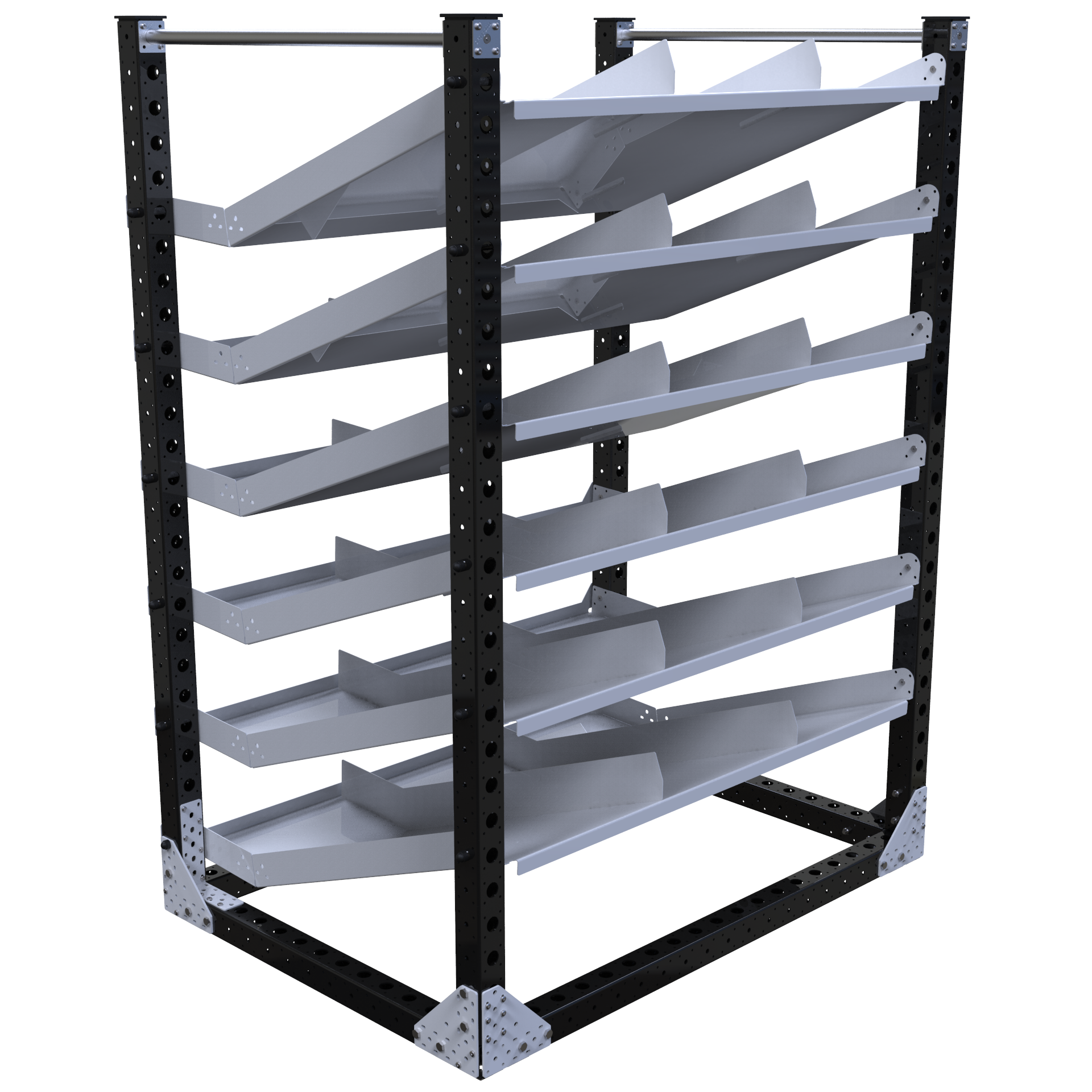 Carro con estante de flujo: 1470 x 1050 mm