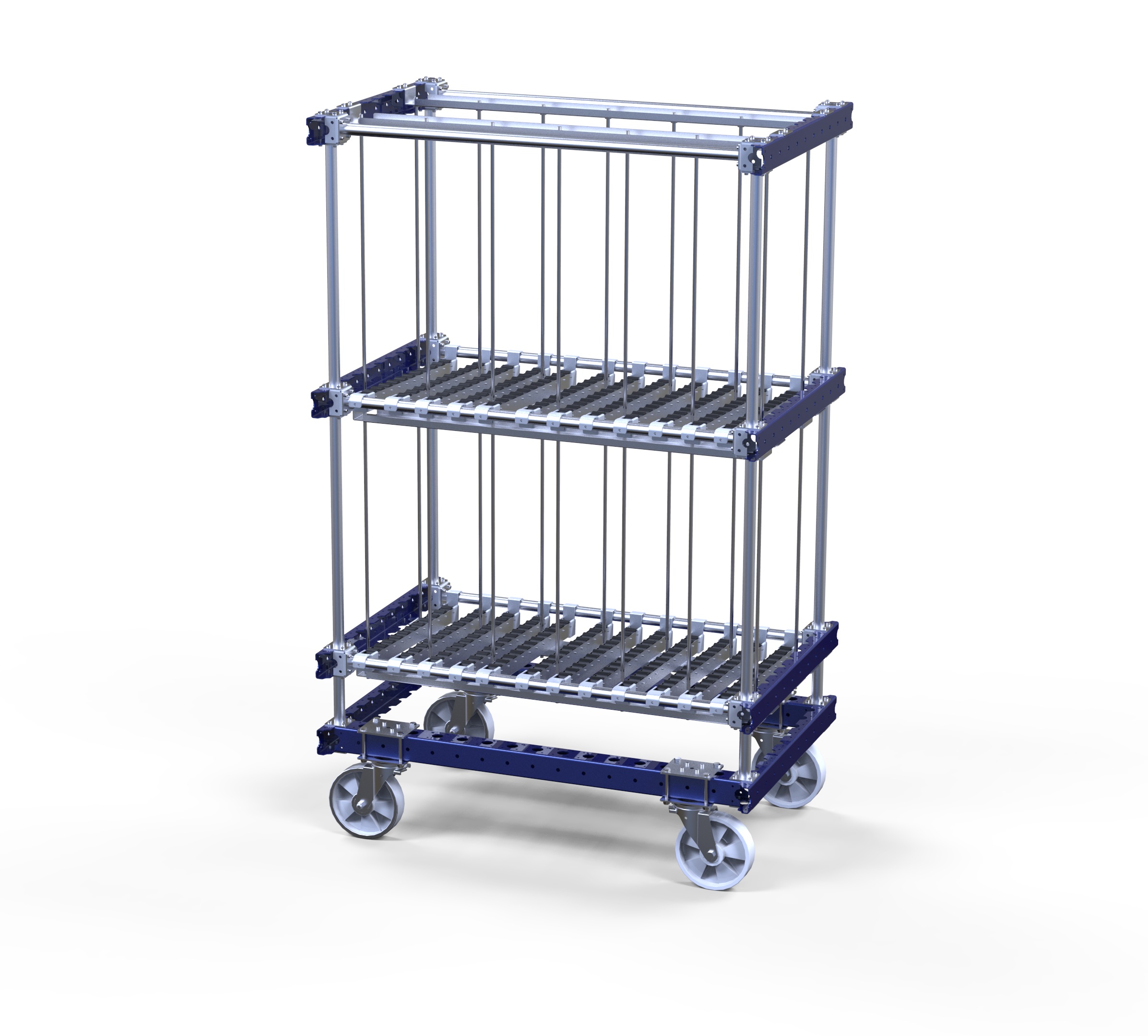 Kit Cart with Rollers and Dividers