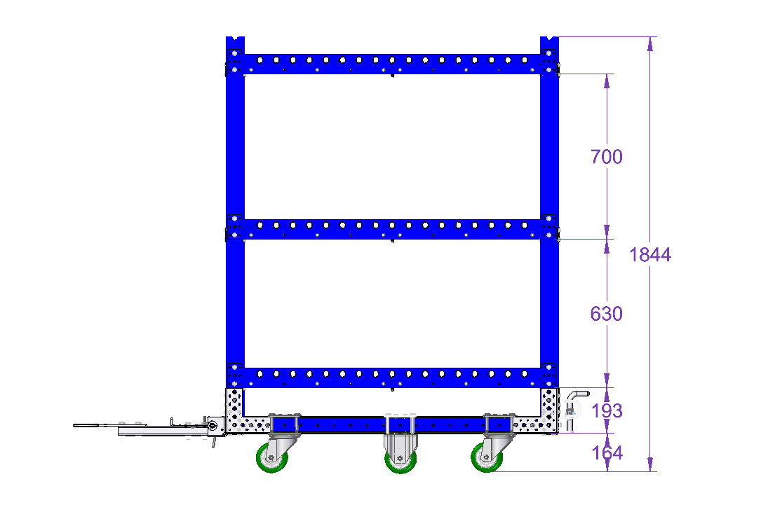 Tuggable Flat Shelf Cart – 55 x 41 Inches