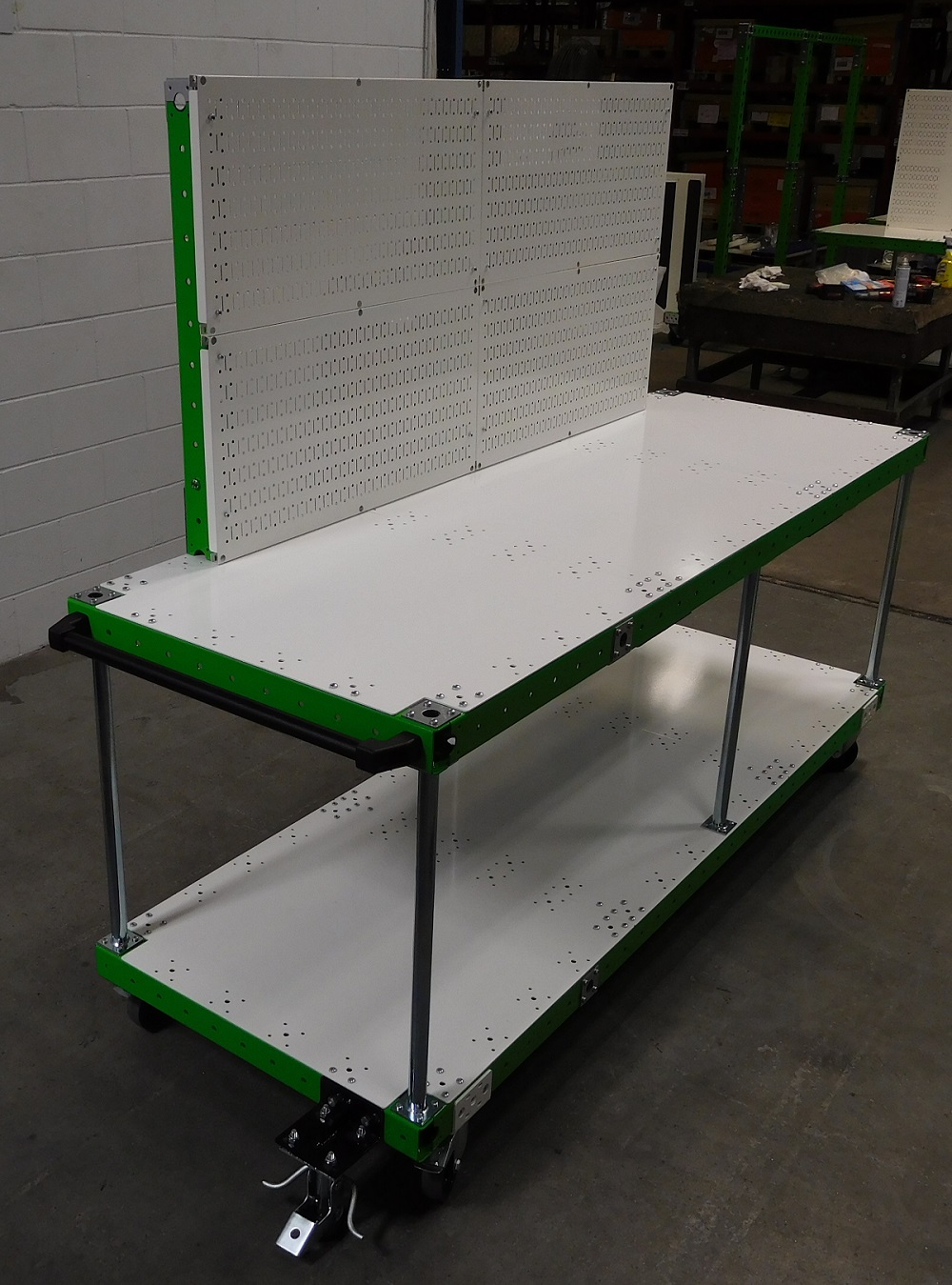 Assembly cart with pegboard – 770 x 2170 mm