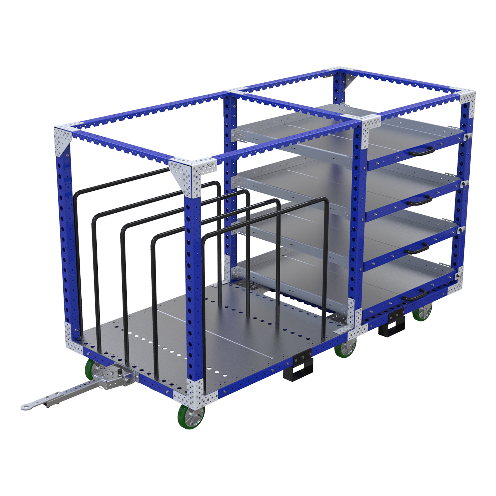 Wagen mit ausziehbaren Regalen – 1260 × 2730 mm