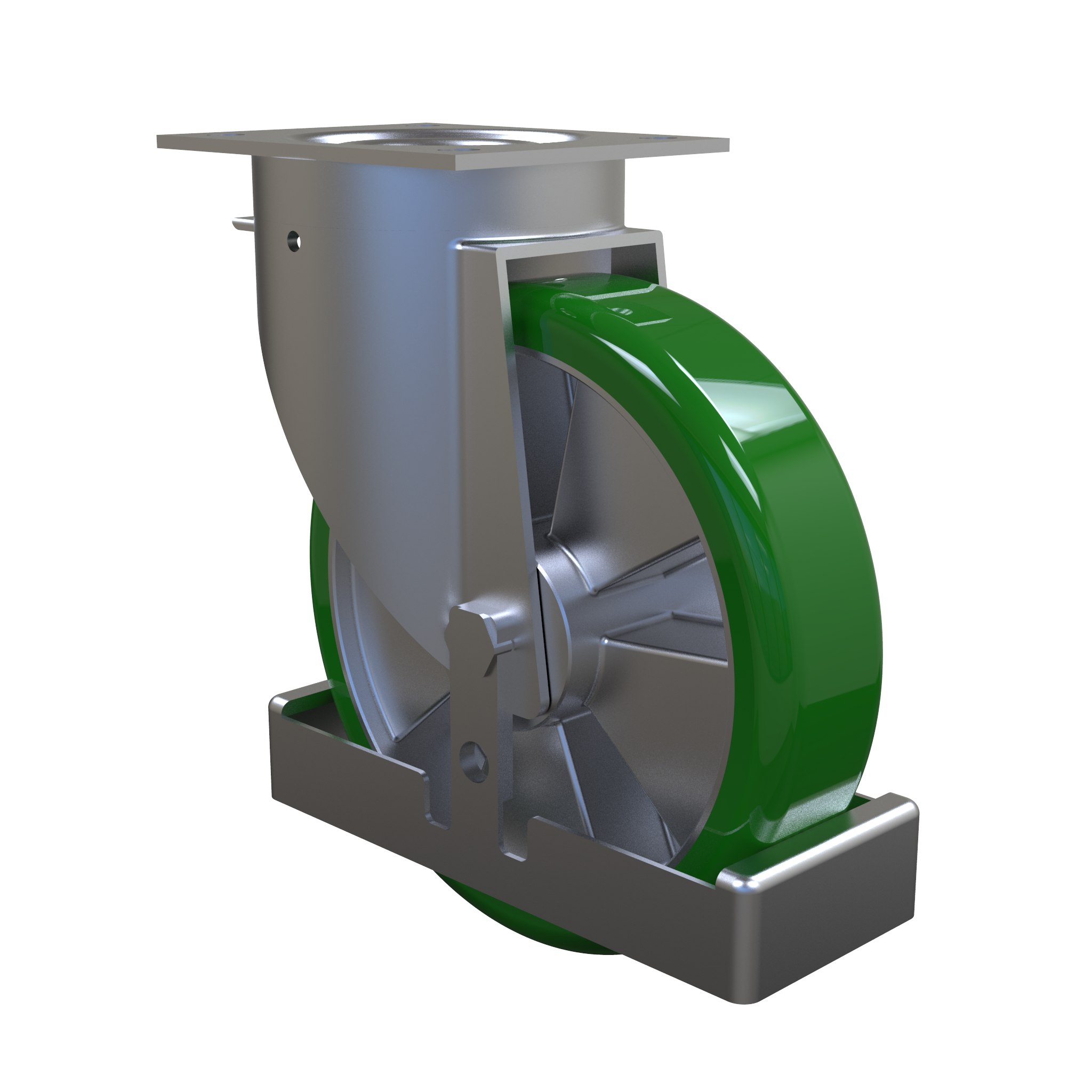 Caster Poly. - 200 mm Swivel w.Guard