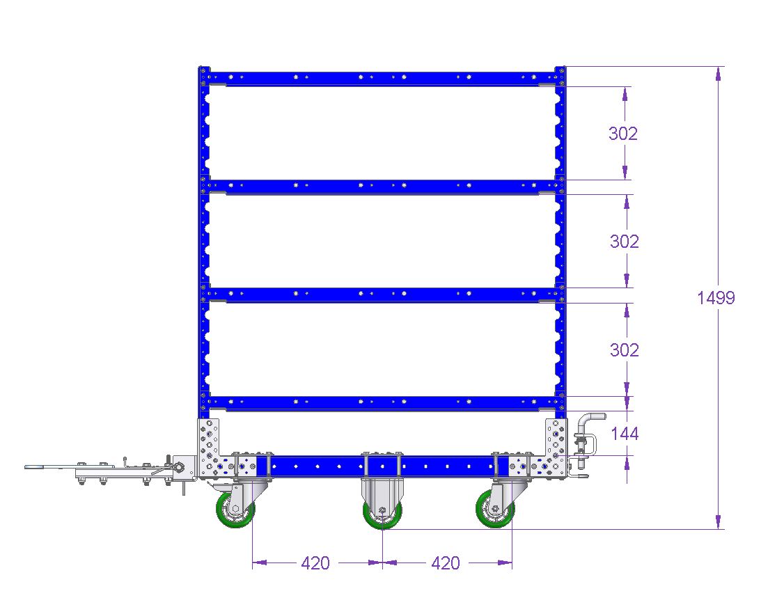 Flat Shelf Cart 630 x 1190 mm