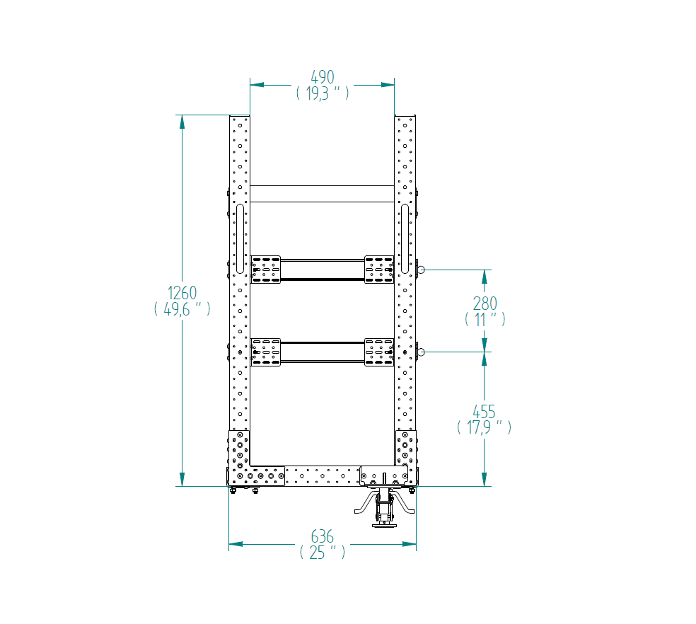Carro de estante - 630 x 1330 mm