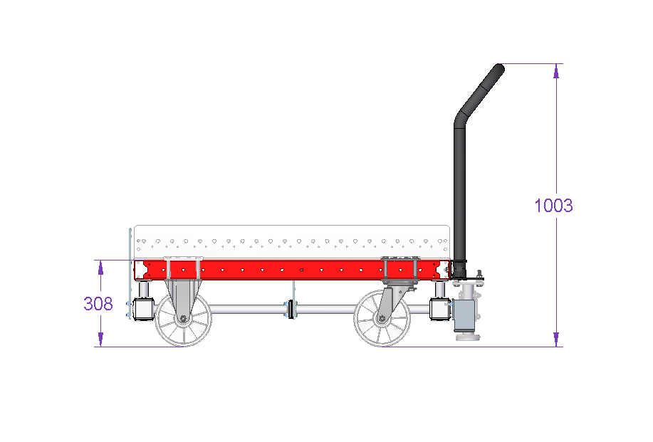 Roller top cart – 1120 x 560 mm