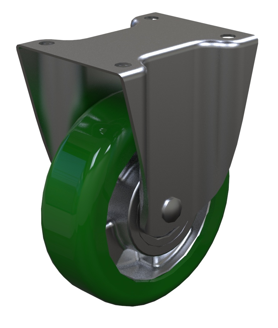 Caster Polyure. 125 mm, 80 x 60, Fixed