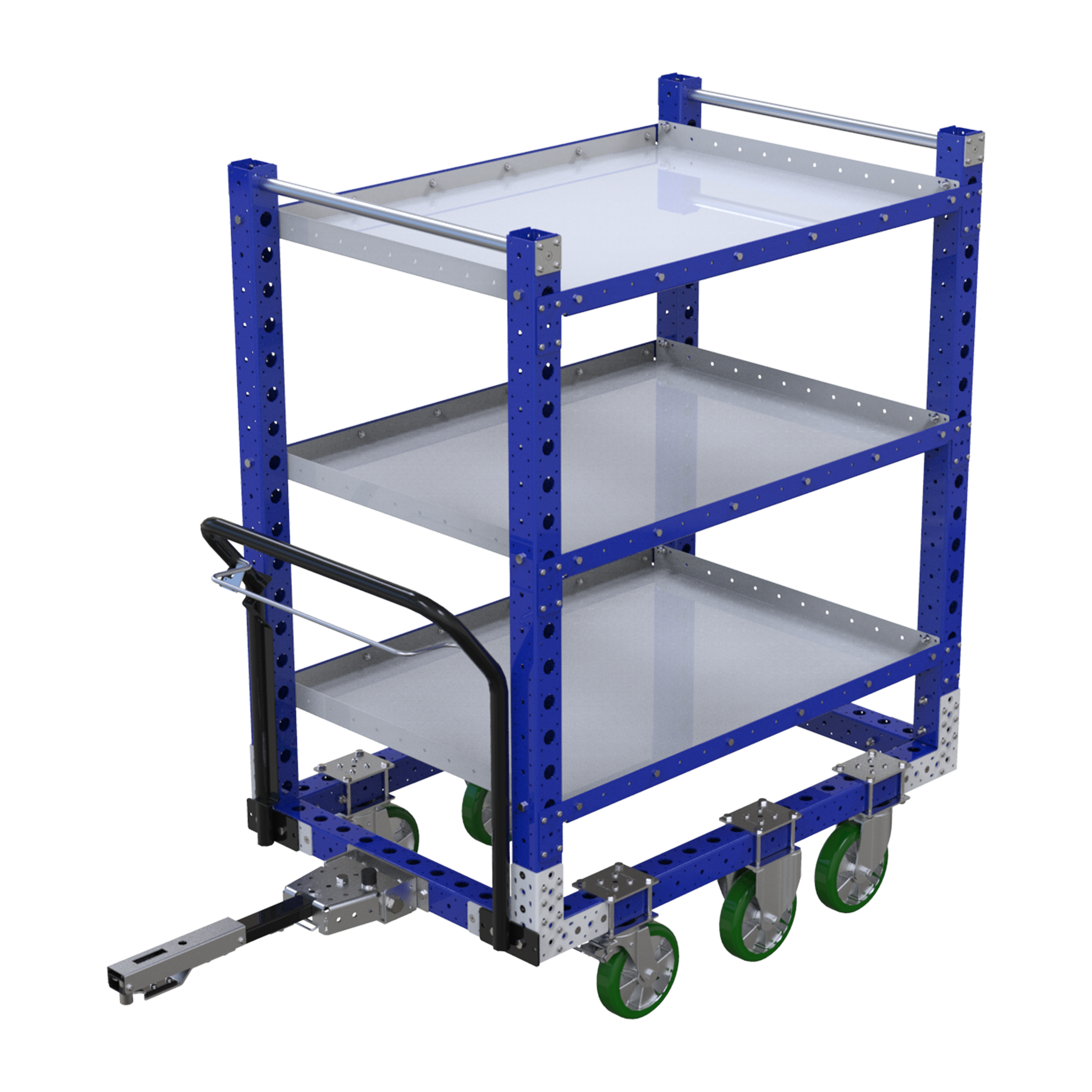 Carro de estante plano con desbloqueo de cable - 840 x 1260 mm