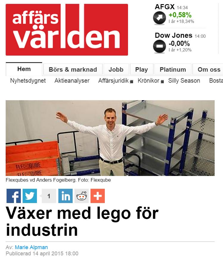 El CEO de Flexqube Anders Fogelberg en Affärs Världen