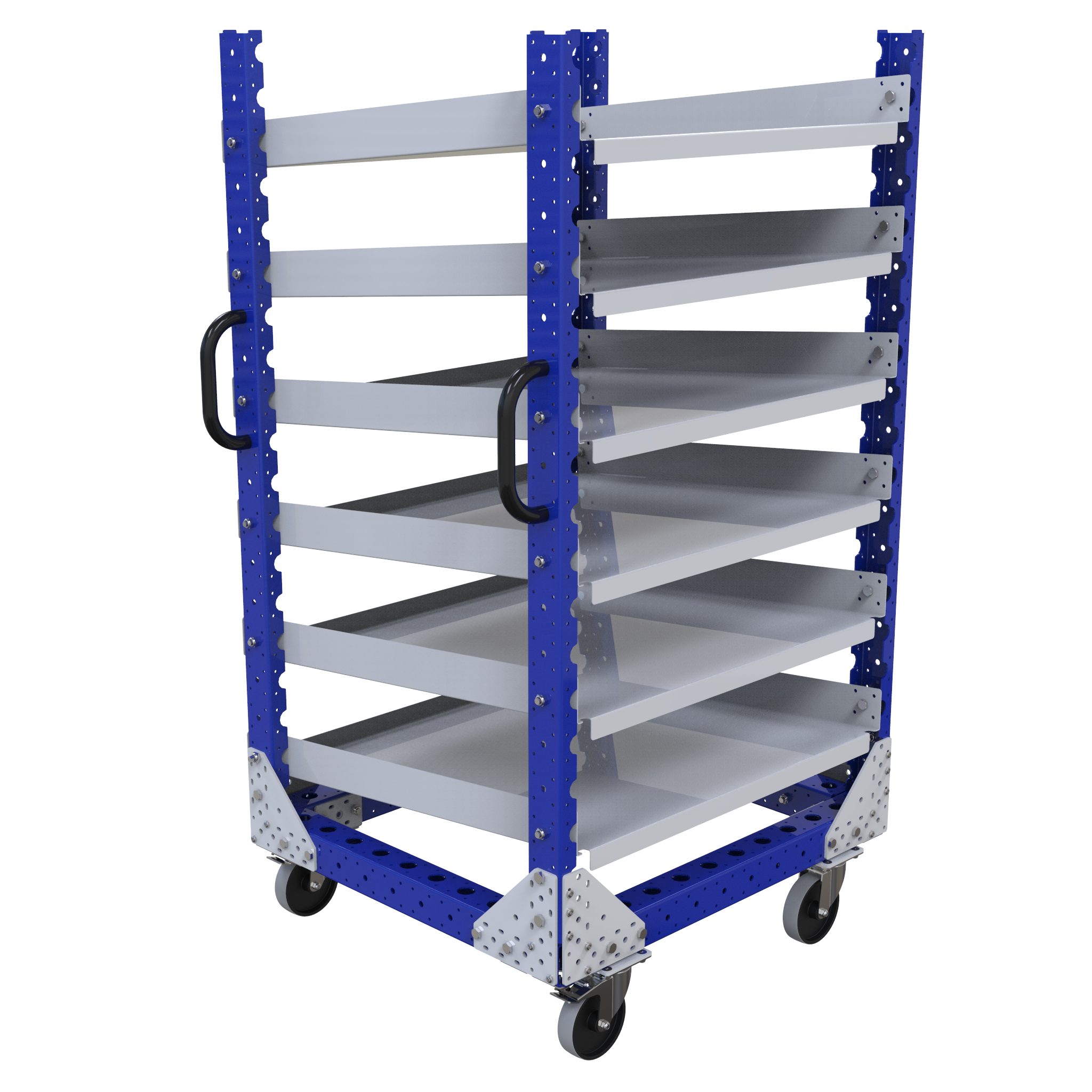 Carro con repisas de flujo - 770 x 840 mm