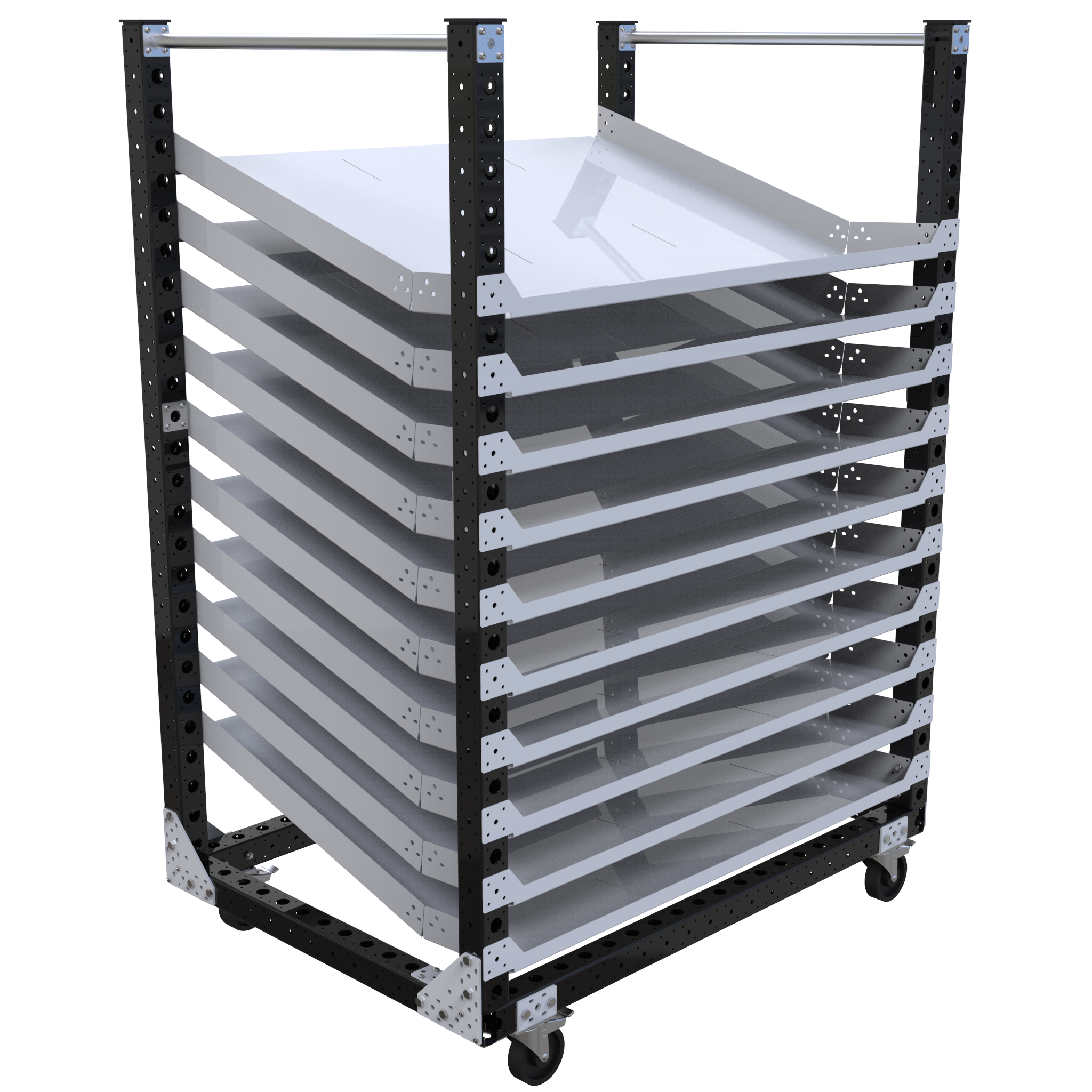 Carro con repisas de flujo - 1470 x 1050 mm