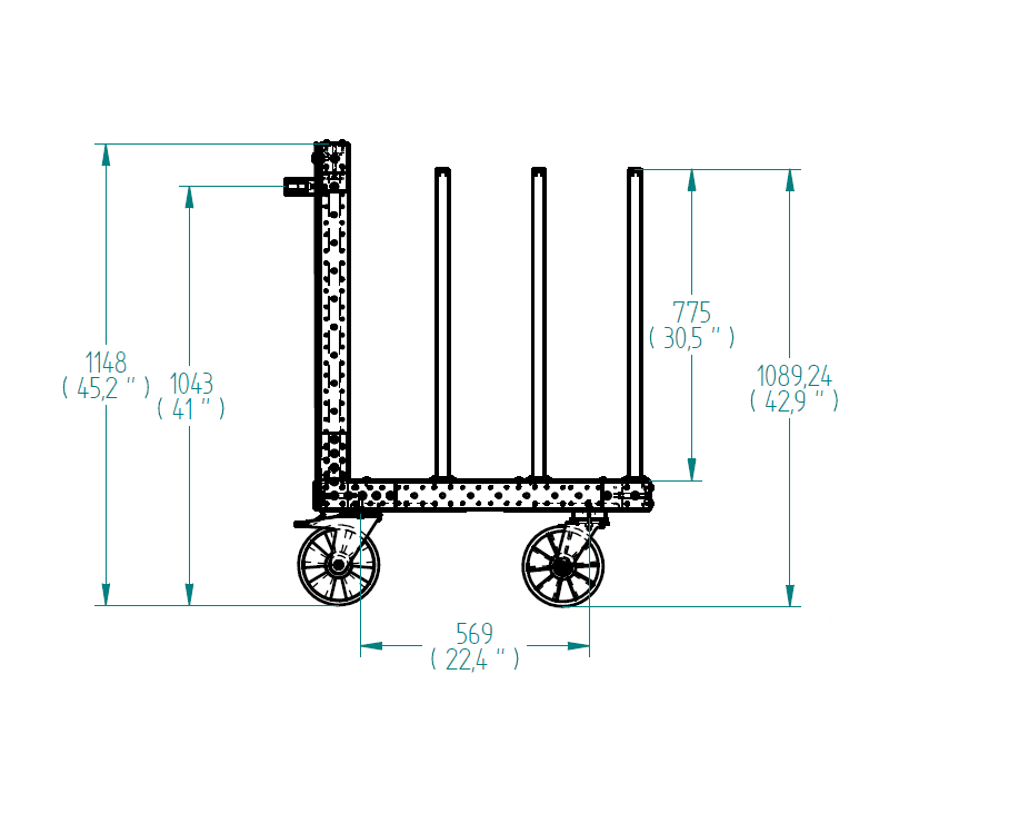 Kit-Wagen für Holzaufsatzrahmen – 820 × 1240 mm