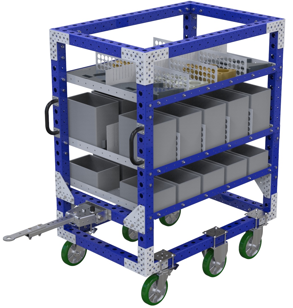 Carrito industrial con repisa