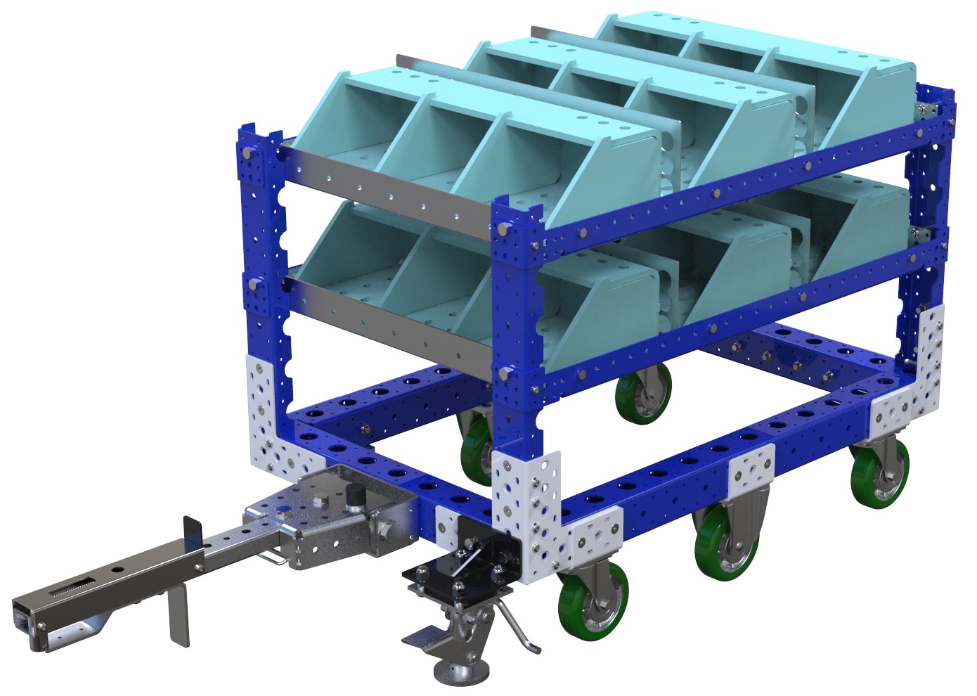 Modular & industrial material handling shelf cart by FlexQube
