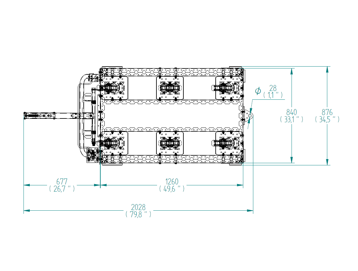 Palettenzugwagen – 840 × 1260 mm