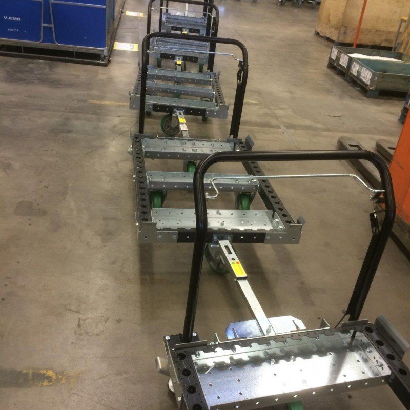 Carritos de Remolque Flexqube para el Manejo de Materiales