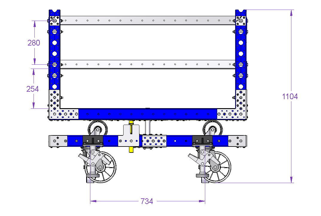Rotating Shelf Cart - 1260 x 1260 mm