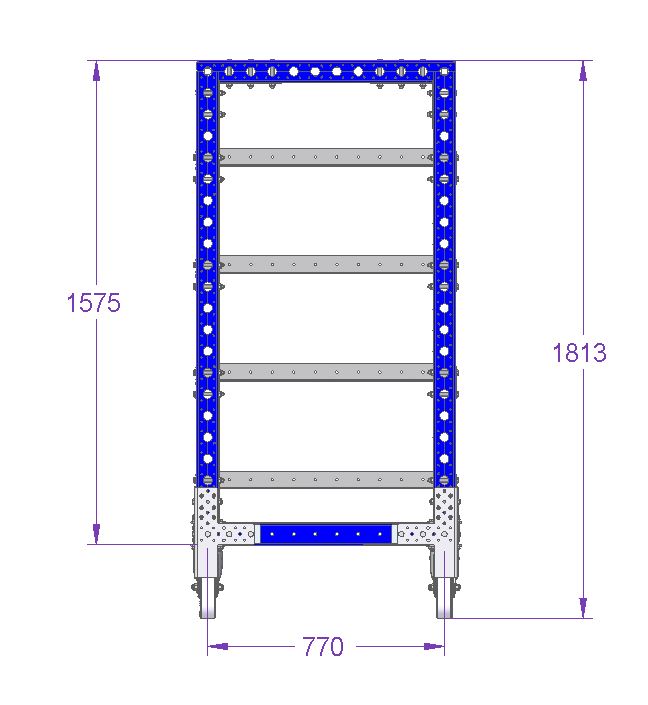Stackable Shelf Carts For B-Frame