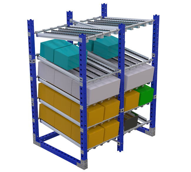 Modular & industrial material handling flow rack by FlexQube