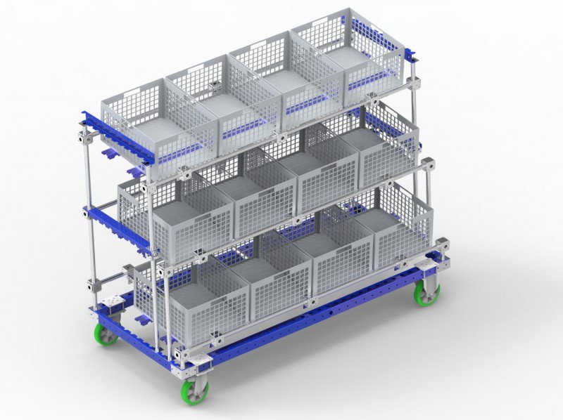 Sistema de estantes modulares con ruedas FlexQube