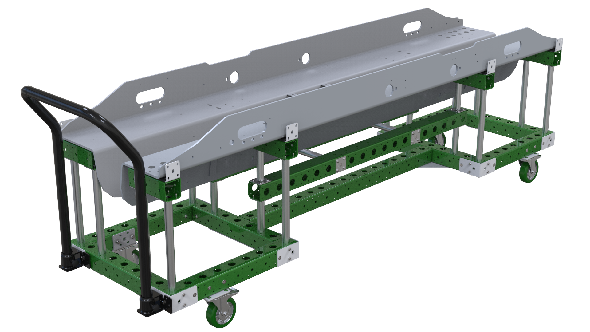 Kit cart designed to transport different types of materials. 