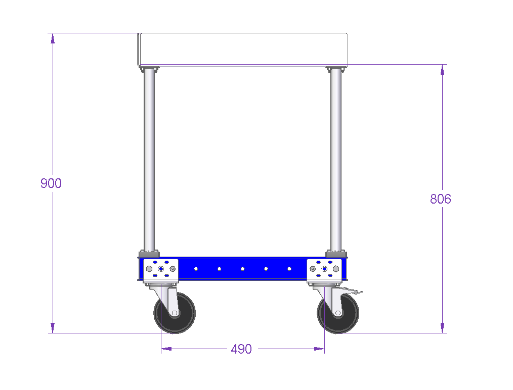Arbeitstischwagen – 630 × 840 mm