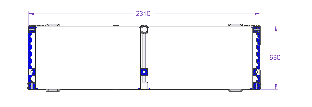Angled assembly table – 2310 x 630 mm