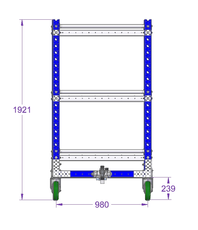 Carrito con repisa plana 55 x 41 pulgadas