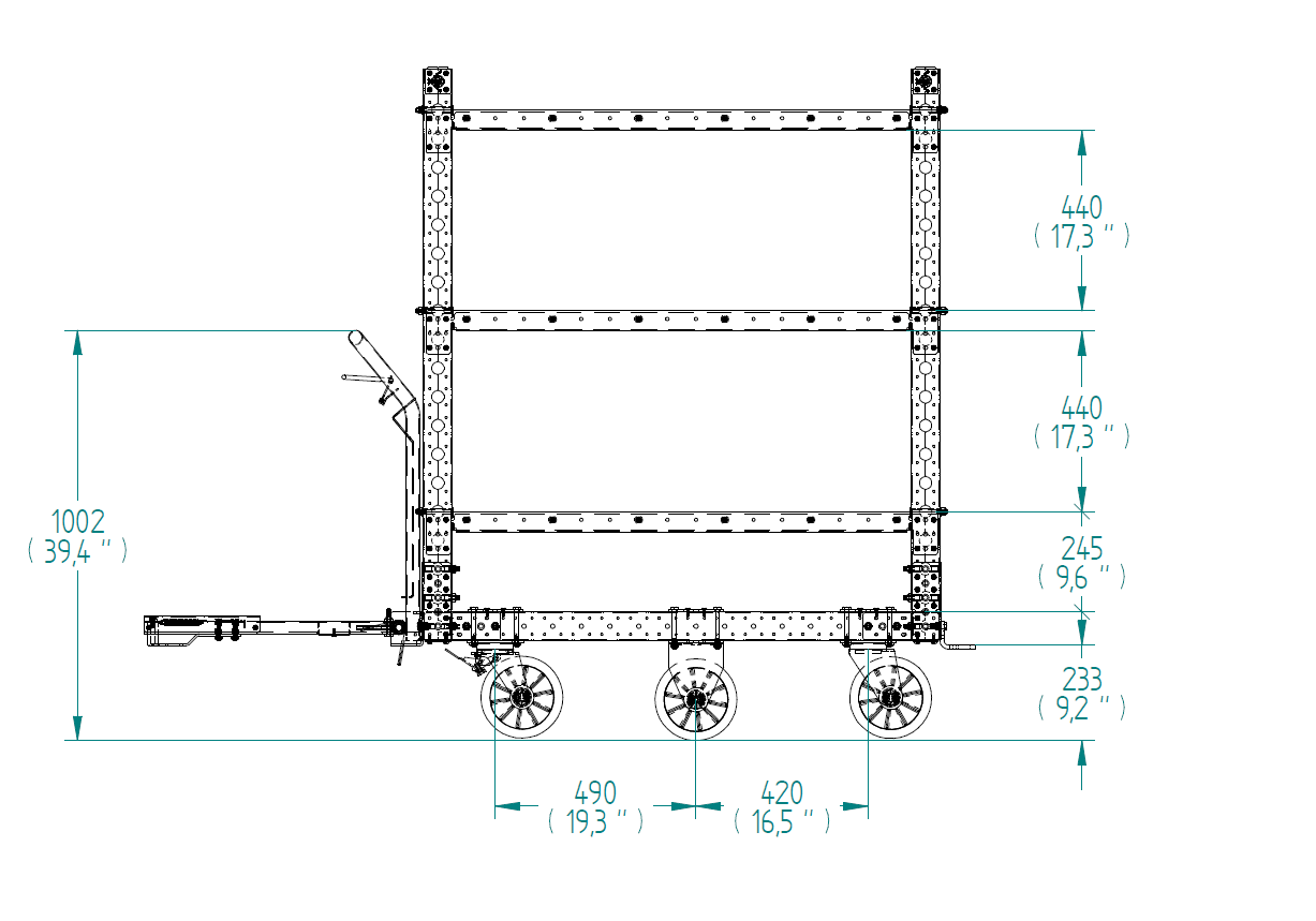 Flat Shelf Cart with Wire Release - 840 x 1260 mm