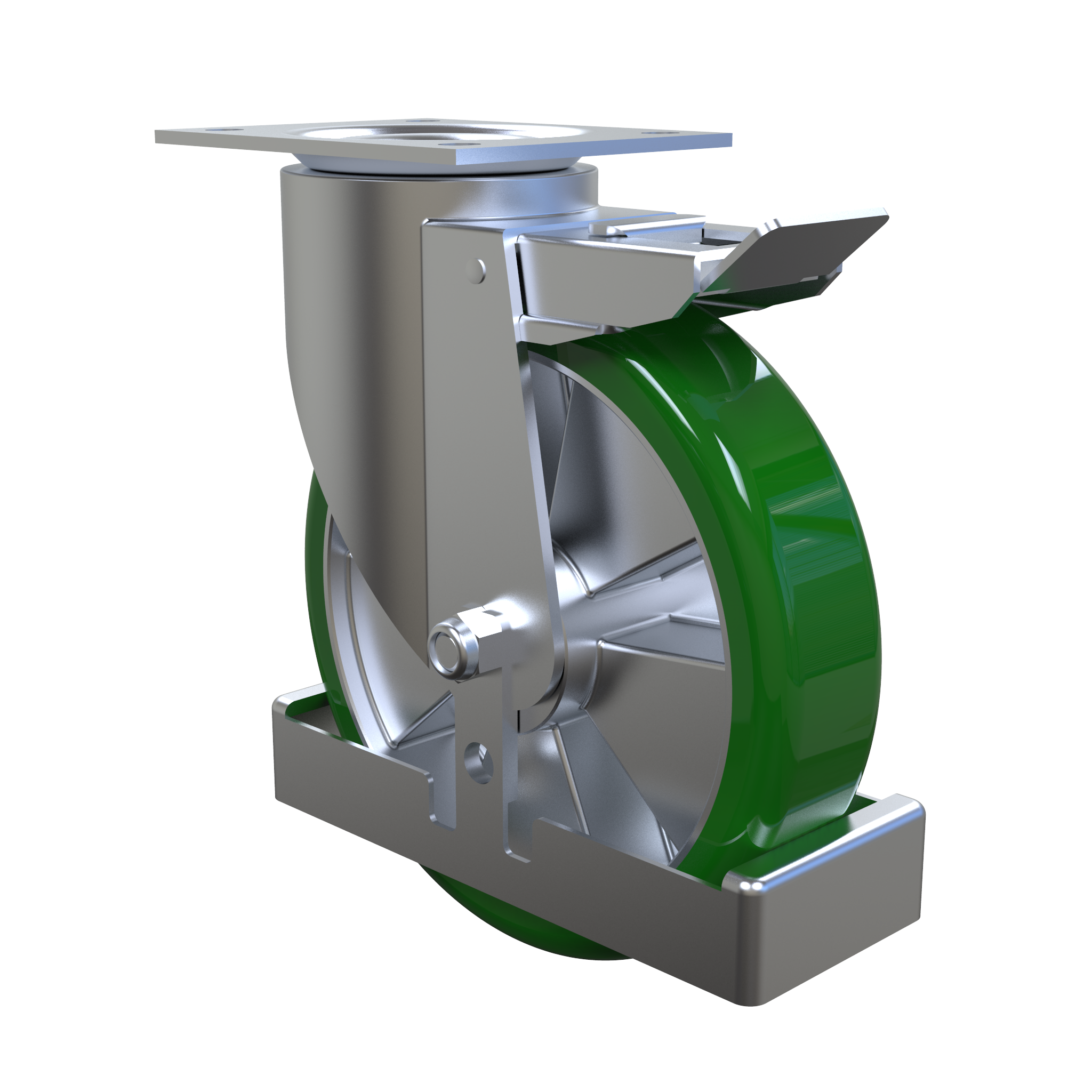 Braked Caster - 200 mm w.Guard