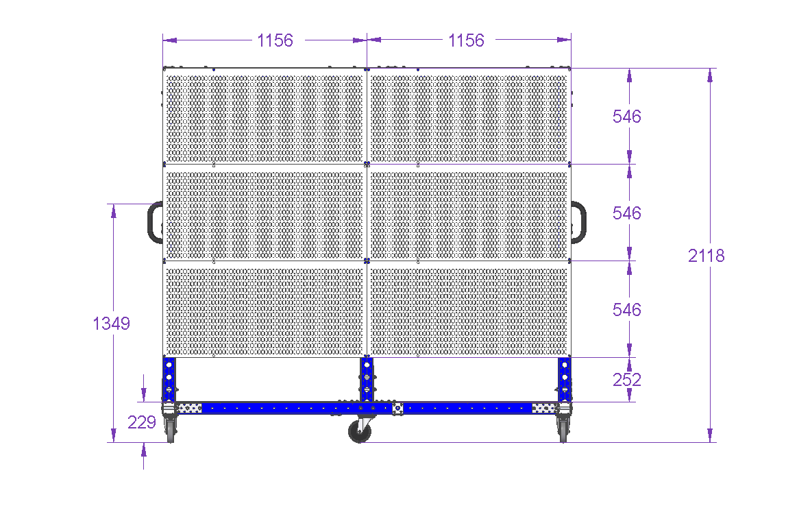 Carro de tablero perforado - 770 x 2310 mm