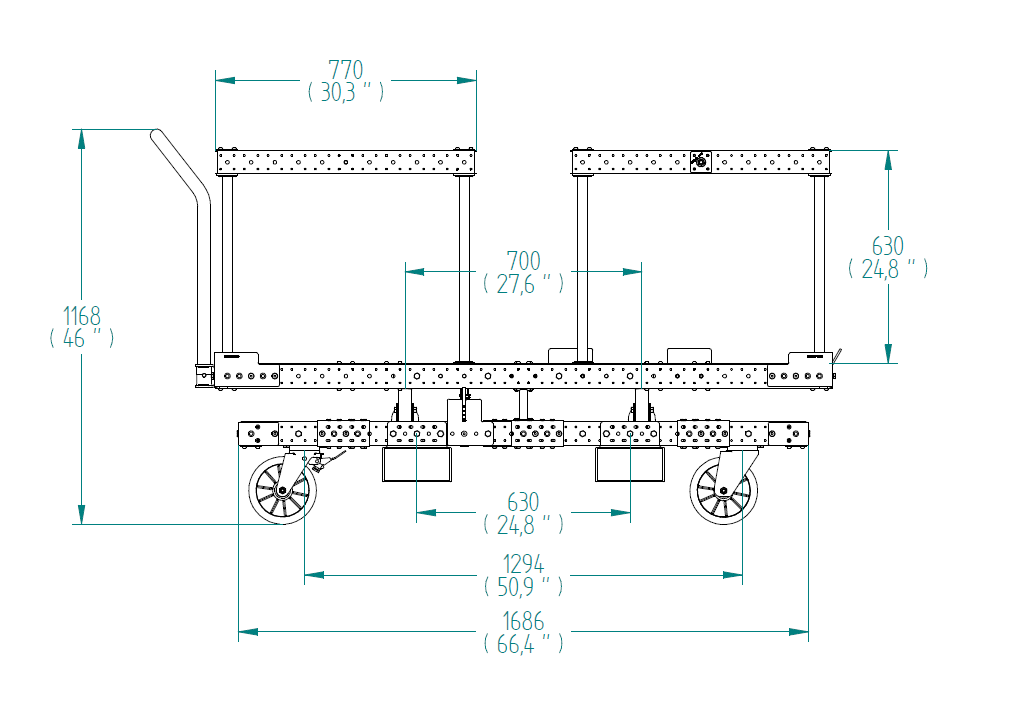 Carro de plataforma giratoria - 1260 x 1820 mm